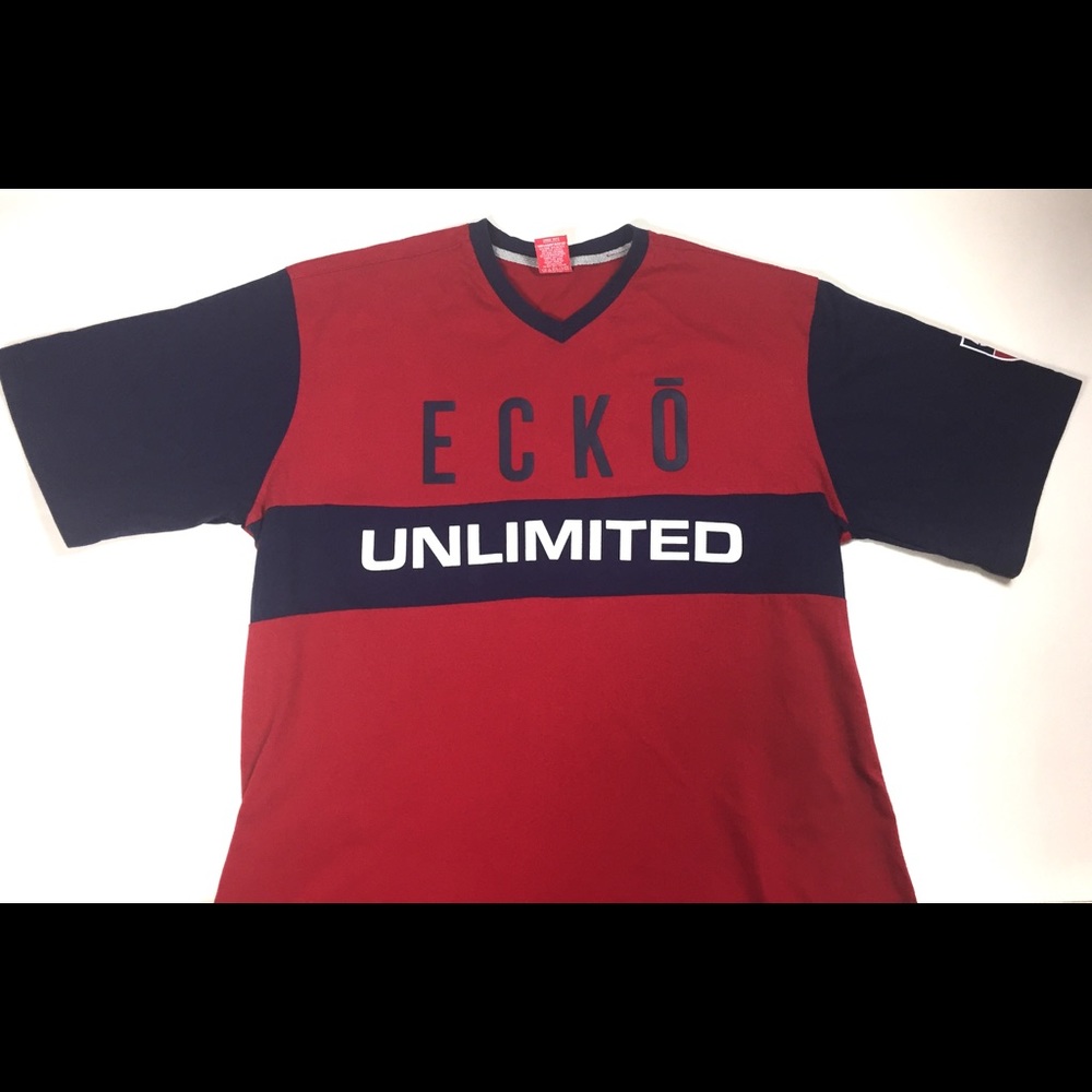 Ecko Unltd Classic Mens Shirt Size 2XB Red Blue